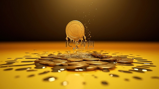 金币掉落背景图片_标志性金币从高处暴跌 融资提议公布 3D 模型