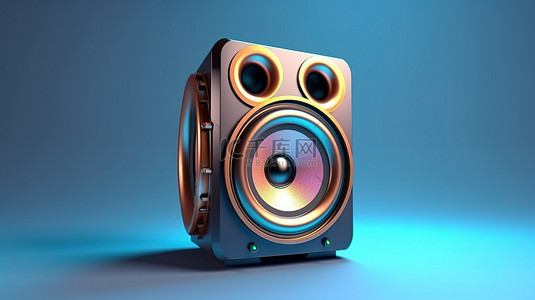 音频专辑背景图片_3D 音频扬声器图标的孤立插图