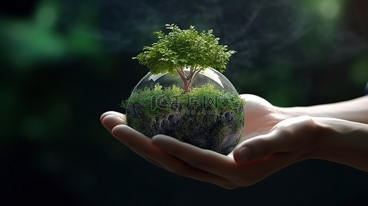 拯救世界 3d 渲染的植物手持