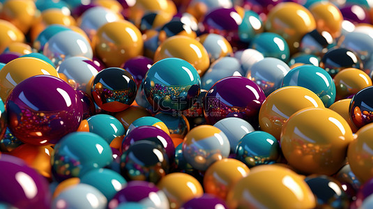 心世界背景图片_简约的现代背景设计，以多彩色调的抽象球体为特色