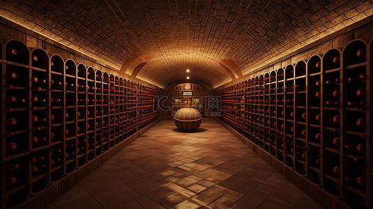 酒的背景图片_3d 可视化的酒窖