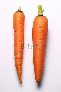 胡萝卜鼻子背景图片_白色背景中的两根橙色胡萝卜