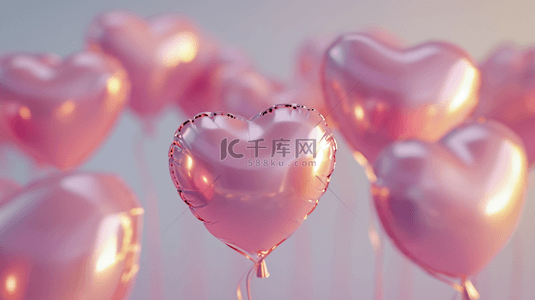 唯美漂亮粉红色儿童爱心氢气球图片23