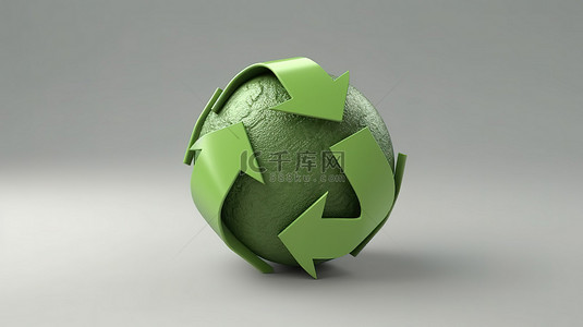 联想拯救者背景图片_世界拯救概念 3d 绿色回收标志与地球背景