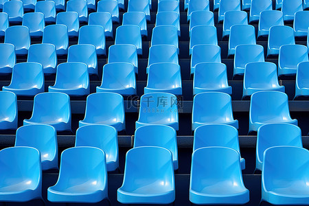 图多图背景图片_一张图片中有多排蓝色塑料体育场椅