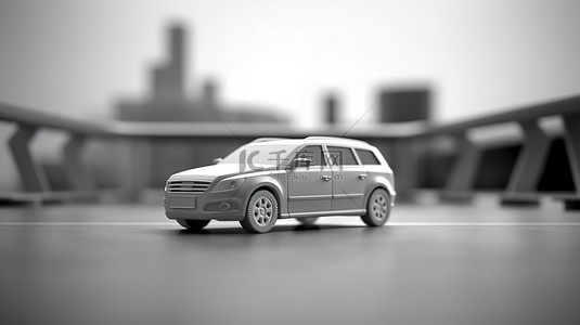 开车景象背景图片_用于运输的 3D 旅行车车辆的图示概念