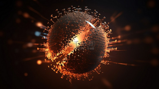 互联网背景图片_球形抽象粒子形式作为 3d 渲染技术背景