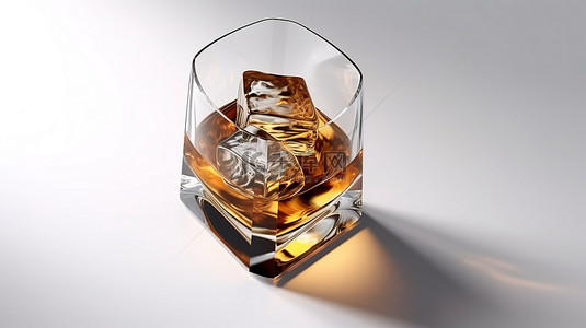 威士忌本身的 3D 插图和渲染图像