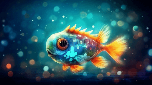 海底小鱼多彩背景