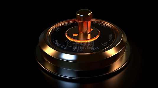 3d 渲染中明亮的解锁按钮与黑色锁定按钮形成对比