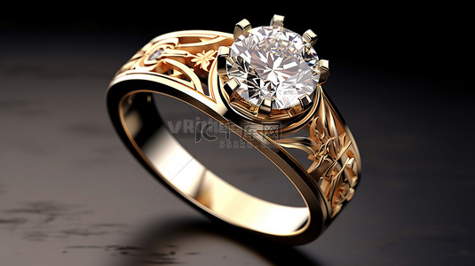 订婚请帖背景图片_独特订婚戒指设计的令人惊叹的 3D 渲染