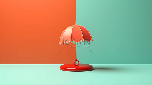 精髓背景图片_简约至极，伞球和橡胶圈的 3D 渲染图像唤起了夏日的精髓