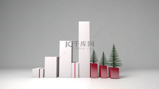 情谊物语背景图片_a4 垂直海报模板空白字段，用于 3D 圣诞礼物增长图和问候语上的个性化消息