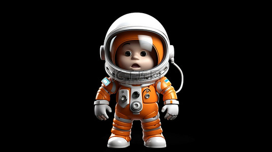 卡通宇航员模型的 3d 渲染