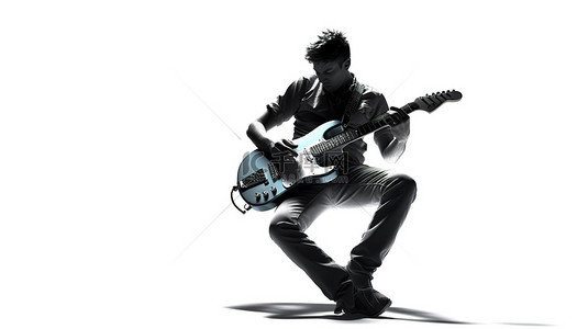 香椿炒蛋背景图片_3d 隔离中的吉他手