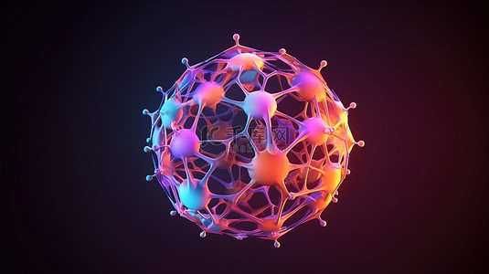 具有抽象点和连接线的网络球体的 3D 渲染