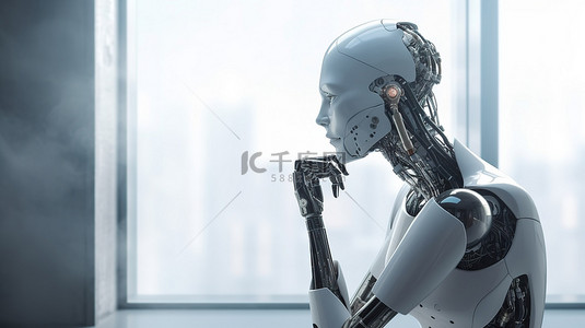 女人的身体背景图片_3D 渲染中的办公室思维机器人或机器人