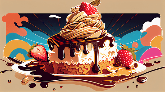 美味蛋糕背景背景图片_甜品美味冰淇淋蛋糕背景