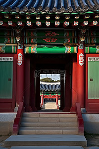 寺庙大门背景图片_首尔寺庙的大门