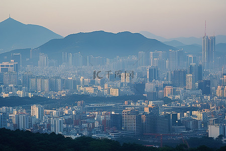 首尔景观中的城市天际线
