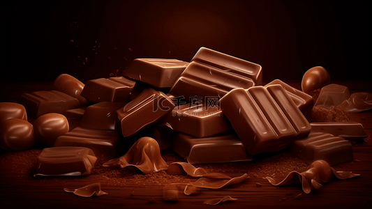 巧克力块状颗粒的背景