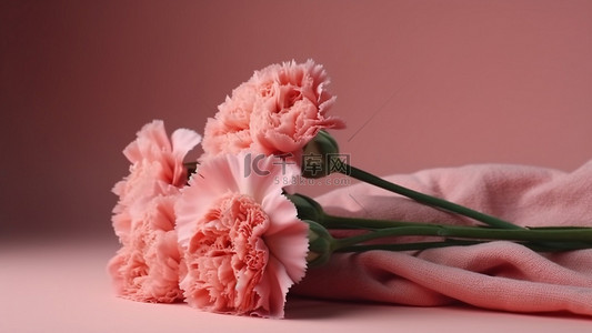 康乃馨花束母亲节粉色背景