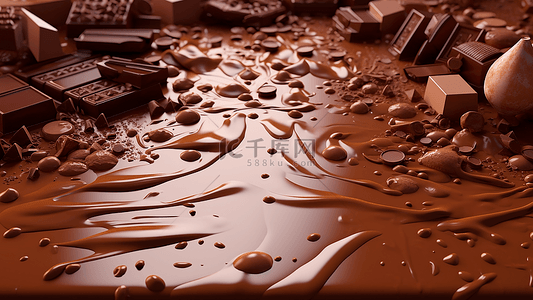 美食甜品图背景图片_巧克力碎块背景