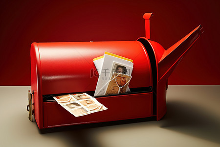 office邮箱背景图片_装满信封和明信片的邮箱