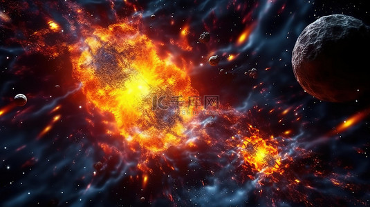 气体背景图片_广阔的宇宙不断膨胀的气体恒星行星和星系的宇宙 3d 渲染