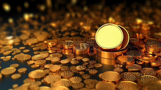 黄金经济概念背景的插图 3D 渲染