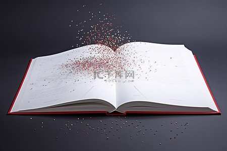 一本书打开，上面有一群斑点