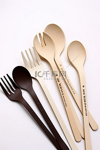 叉子和勺子背景图片_纸板叉子和勺子
