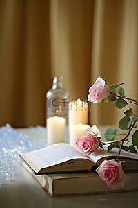 漂亮玫瑰背景图片_这和书很漂亮