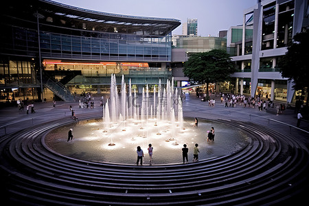 日本日本背景图片_大广场中央的喷泉