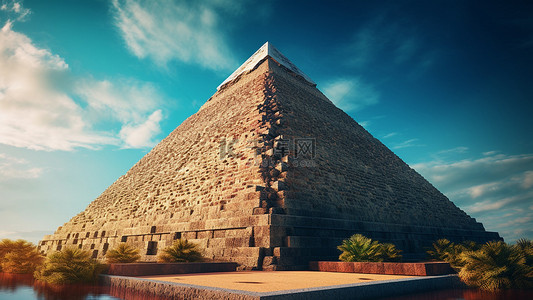 古代遗迹背景图片_金字塔建筑遗迹历史背景