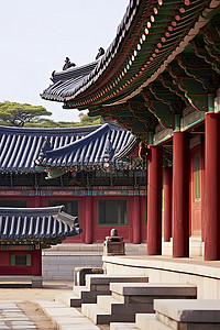 杂项背景图片_韩国传统风格建筑照片