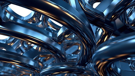 抽象 3D 渲染中的未来金属框架