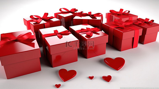 礼物盒礼盒背景图片_情人节主题3D礼物盒