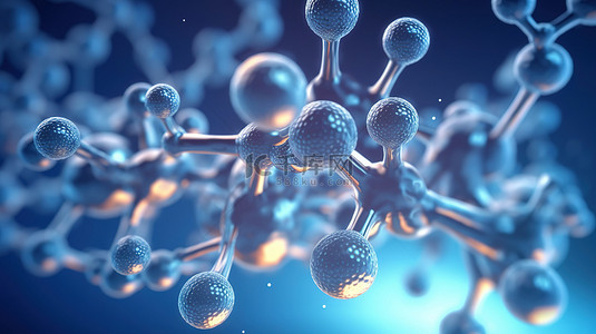 生物学和医学科学背景下分子组成的 3D 渲染