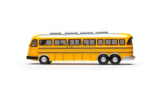 等距交通背景图片_3D 渲染极简主义巴士图标，用于交通，以旅行表情符号为特色，并在白色背景上隔离