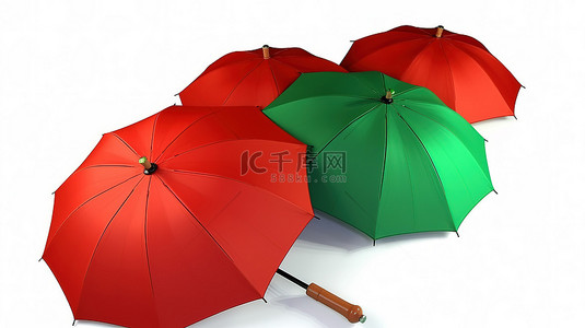 雨伞白色背景图片_白色背景与孤立的 3d 雨伞
