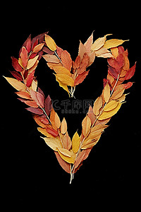 v背景图片_叶茎组成字母V，在秋天构成一个美妙的标志