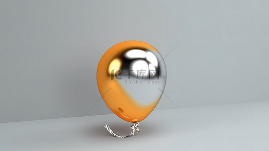 铝箔气球的简约概念 3D 渲染作为抽象设计元素