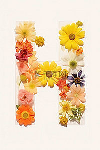 干花背景图片_形成字母 h 的干花