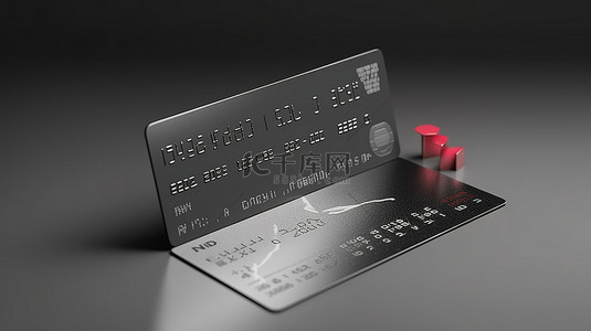 信用卡和进度图的 3d 渲染