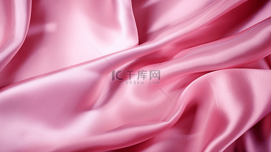 红绸布料背景图片_丝绸粉色光泽插画