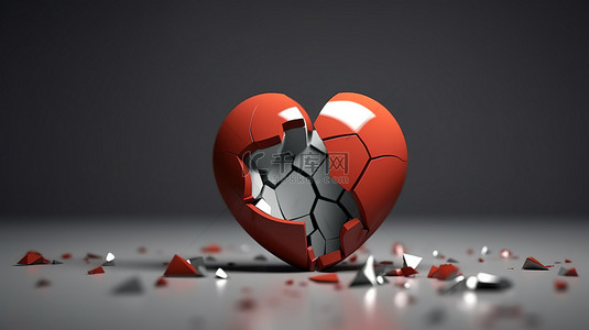 开心情侣背景图片_通过破碎的心分居和离婚的 3D 图像来说明心碎的痛苦