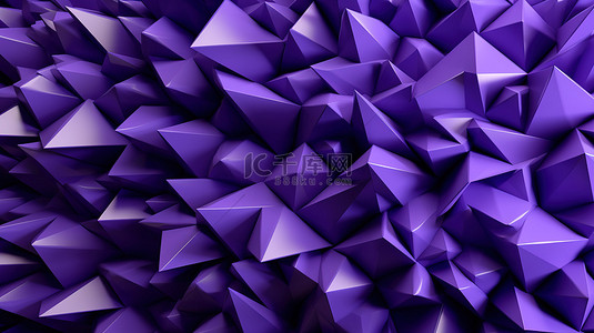 紫色背景下三角金字塔的 3d 渲染