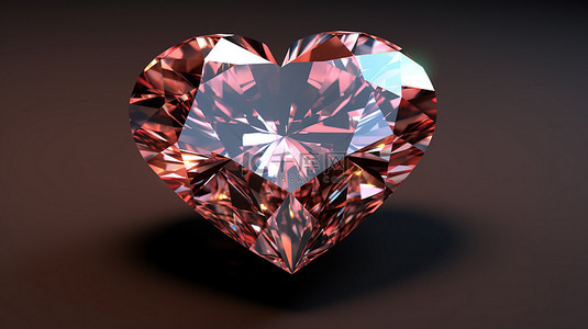 情人节爱心玫瑰背景背景图片_心形钻石 3d 模型