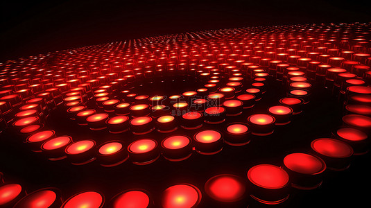 音乐中背景图片_3d 渲染中充满活力的红色圆圈 led vj 背景
